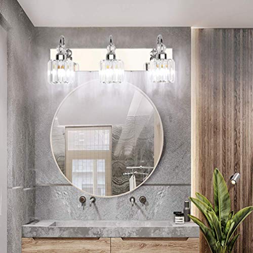 Ralbay Modern LED Crystal Bathroom Vanity Lights 3Lights Stainless