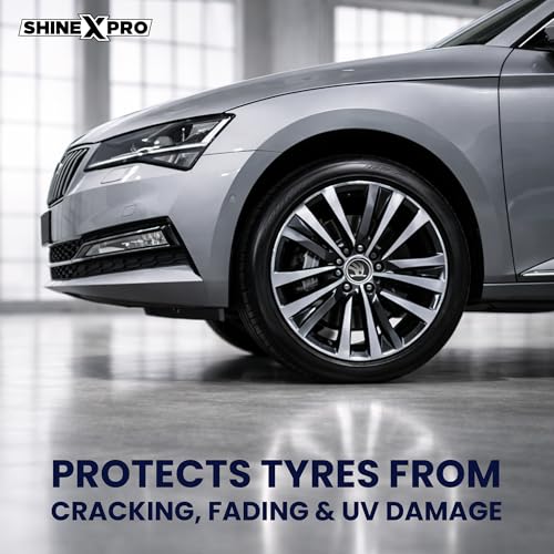 Image of ShineXPro Bike & Car Tyre Polish - 5L Extreme Black Tyre Shine - Long Lasting & Dirt Repellant Formulation - Ultra Wet Black Shine, Non-Greasy Tyre Polish For Car (5L)