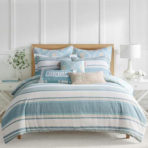 Couette pour très grand lit en coton bleu sarcelle Levtex Home - 2