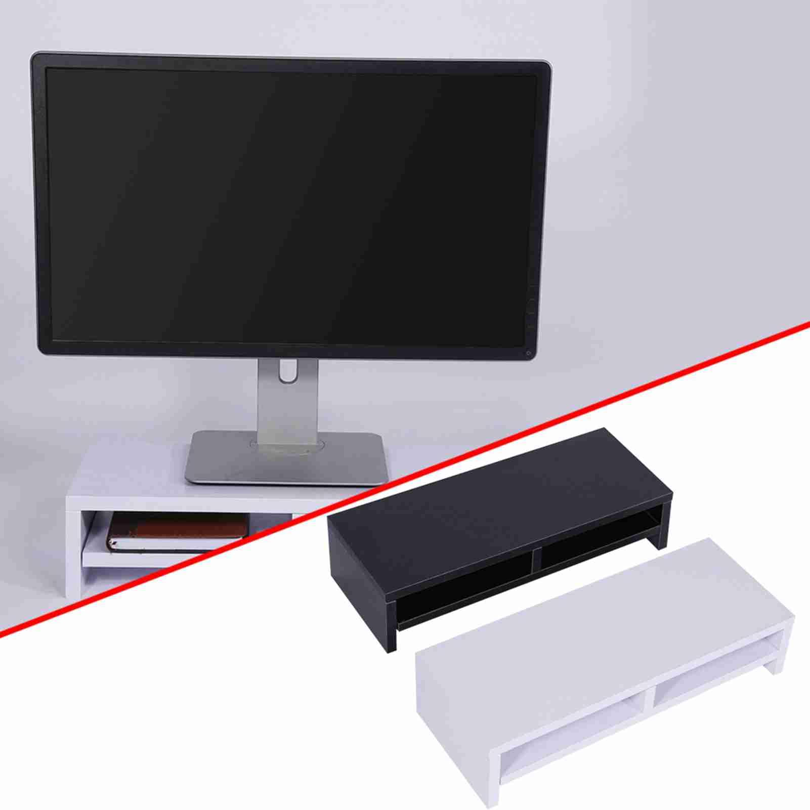 Supporto per Monitor in Legno Ecologico, Rialzo Scrivania, per | Robusto, poco ingombrante, adatto per l\'home office, mini ripiano per accessori