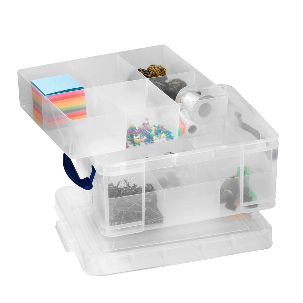 Boîte de 21 litres Really Useful Box avec 2 x 6 inserts de rangement plastiques