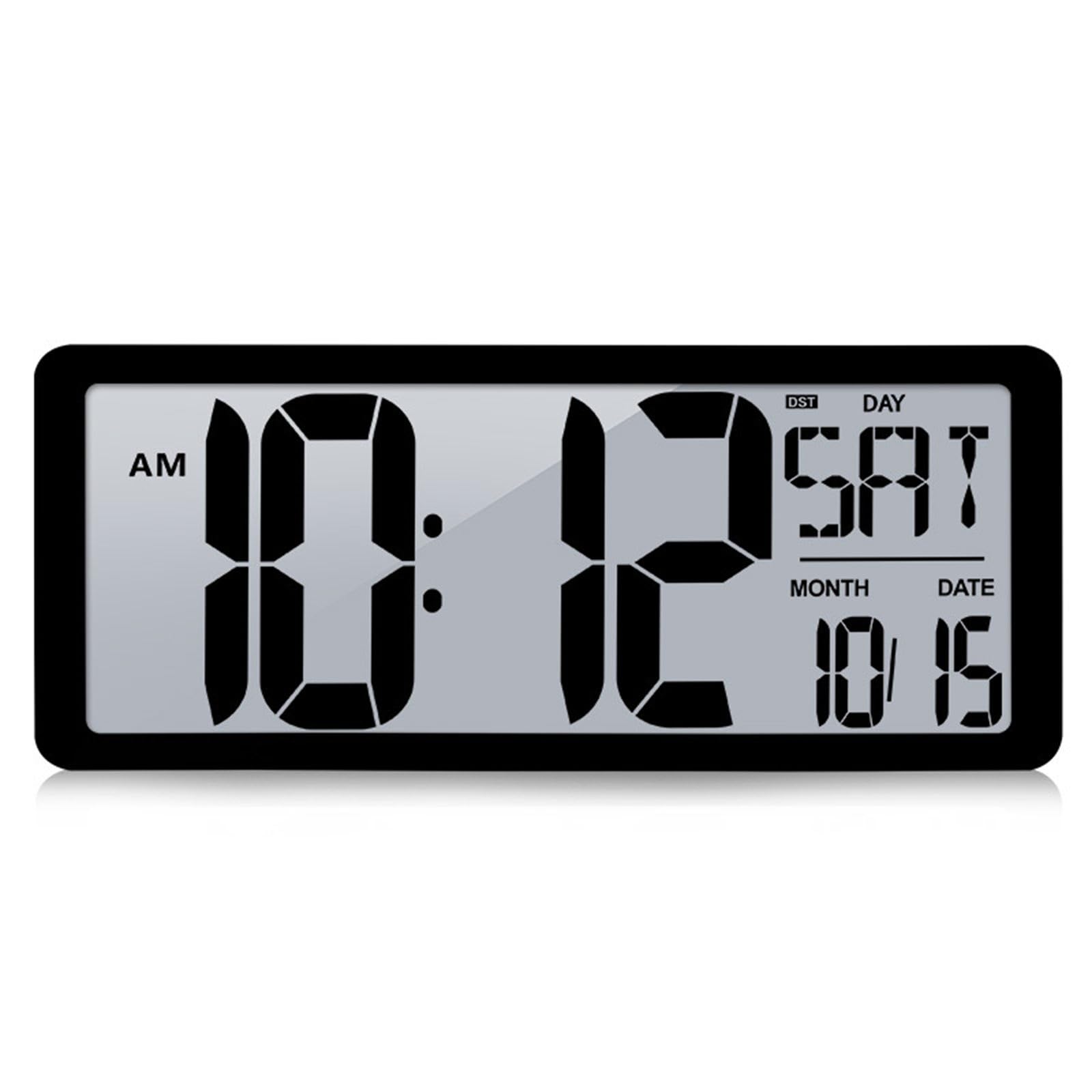 Hsioluted 14 ' ' LCD Wall Clock with Temperature, Date Alarms Quiet Digital Clock for Efficient Time Management Home Decoration