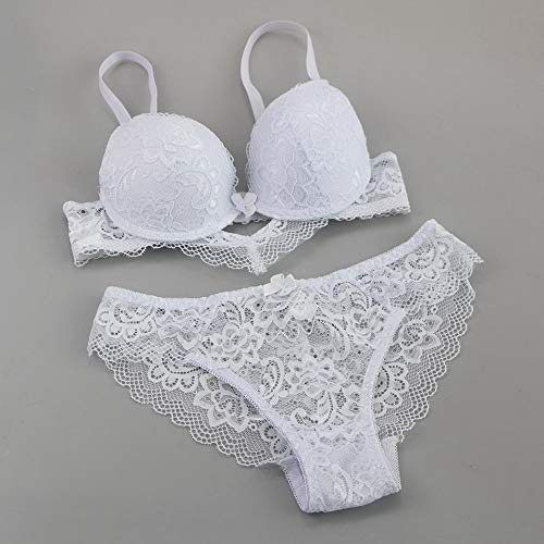 Ensemble lingerie push up galbant et slip bikini vert 40D - 6