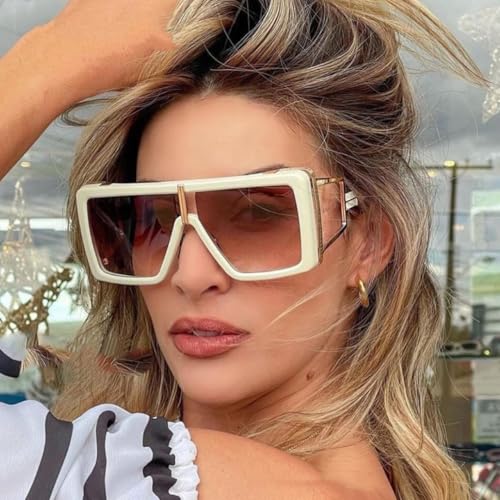 Lunettes de soleil dessus plat femmes grand format design luxe classique