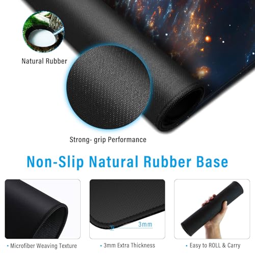 Image of Keyboard Mouse Pad 900x400mm Extended XL Large Professional Gaming Mouse Mat with 3mm-Thick Rubber Base, Lava