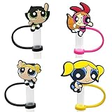 Funny Fly Girls Straw Topper fit Stanley 30&40 Oz,Straw Cover Cap for Stanley, Cute Cartoon Straw Cover Kids Themed Party Gifts Decoration,Drinking Straw Tip Covers for Stanley(1715-1-3-7-8)