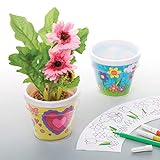 Blumentopfgröße: 10 cm hoch Baker Ross Blanko-Blumentöpfe (2 Stück) – für Kinder zum Verzieren und Gestalten