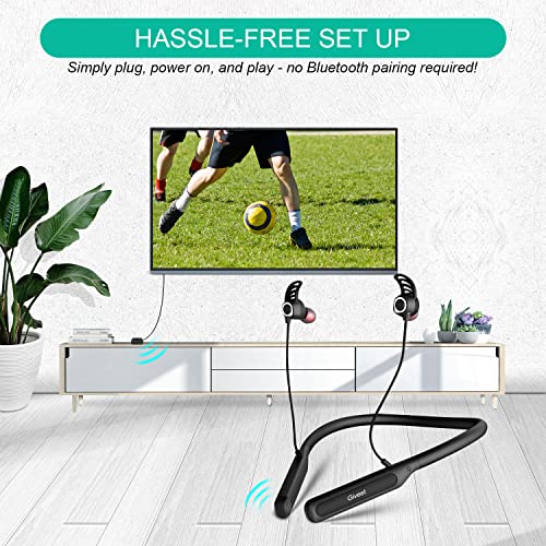 Giveet Wireless Headphones For Tv Watching, 16Hrs Neckband Earbuds W/Bluetooth 5.0 Transmitter Adapter Set For Seniors, Support Optical Digital, Rca, 3.5Mm Aux Ported Tvs, Plug & Play, No Audio Delay #TOP1