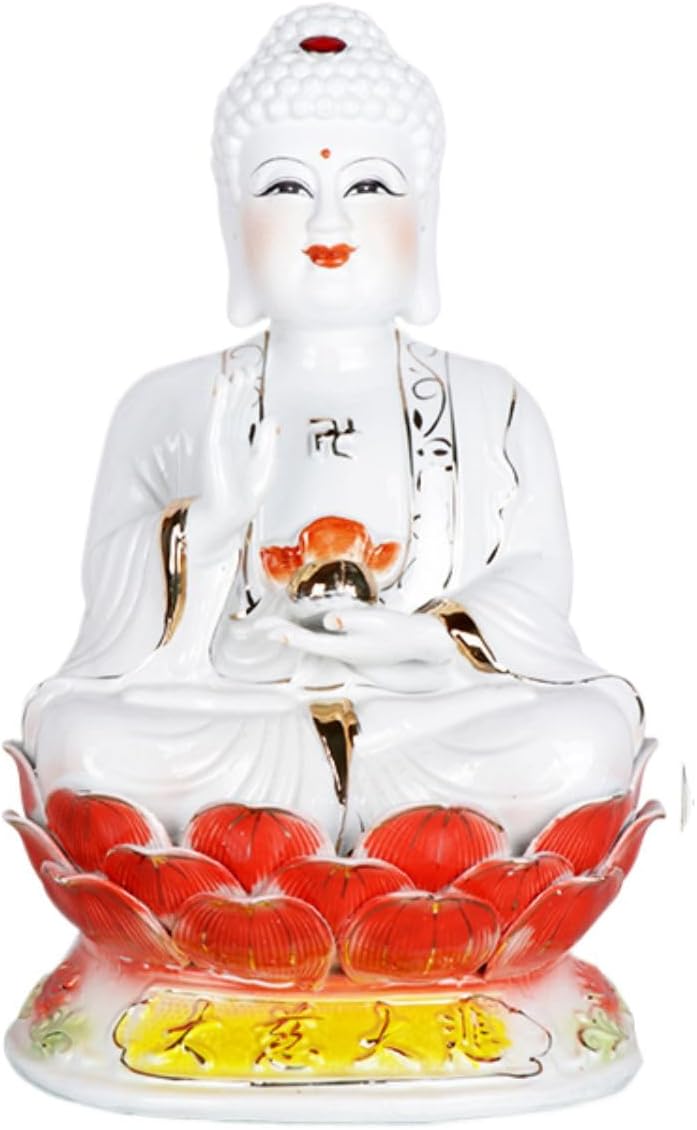 佛像摆件 Feng Shui Figurine Home Office Decor Chinese Gifts 陶瓷释迦摩尼大日如来佛像居家用品 9669