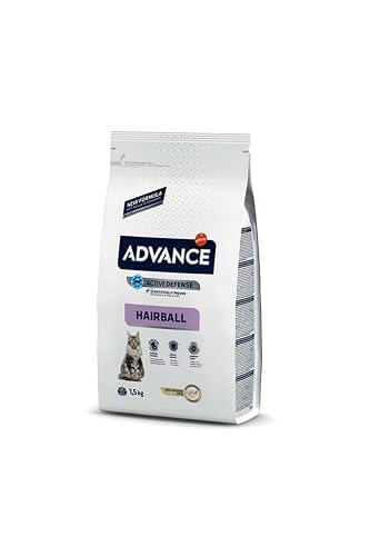 Advance Cat Hairball, Pienso para Gatos Adultos para prevenir la formación de Bolas de Pelo con Pavo, 1,5kg