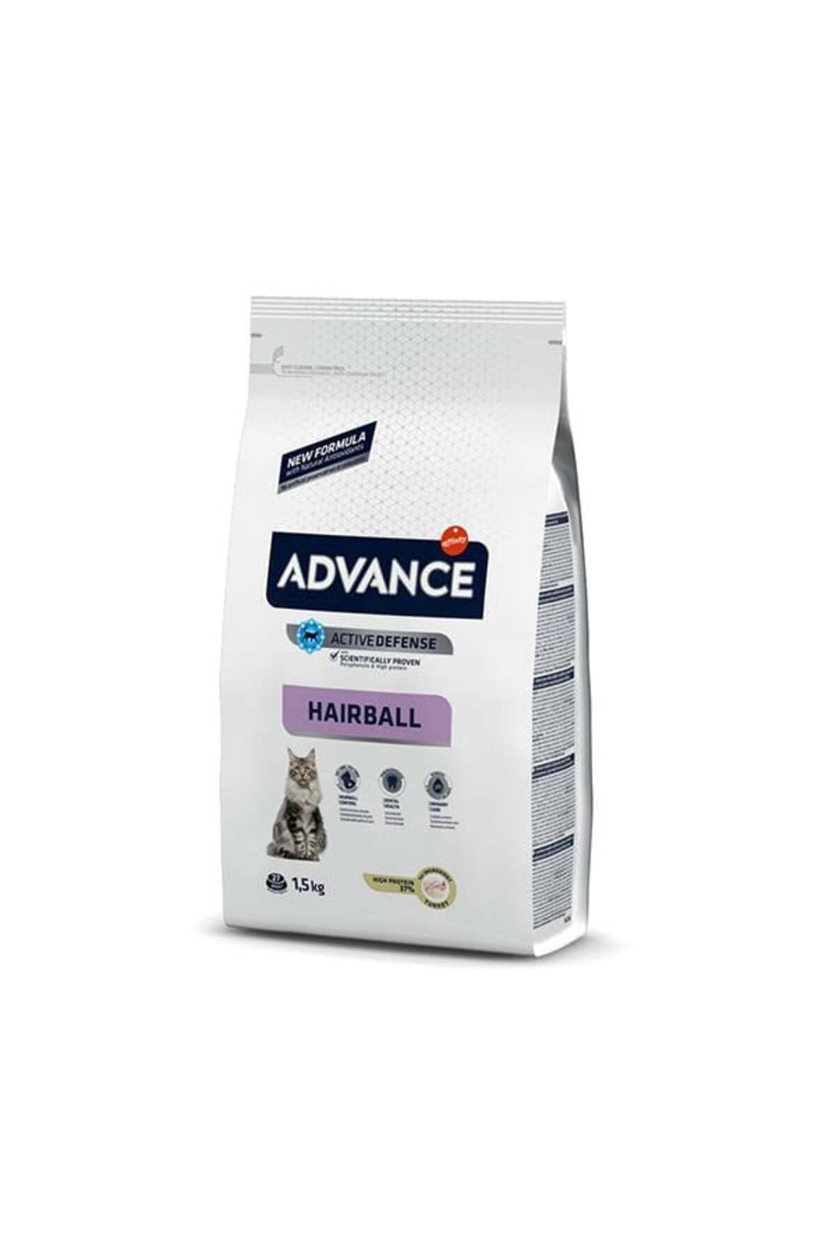 Advance Cat Hairball, Pienso para Gatos Adultos para prevenir la formación de Bolas de Pelo con Pavo, 1,5kg