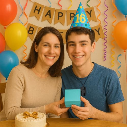 Coolvy To My Son Necklace from Mom Dad, Dog Tag Cross Necklace for Men, American Flag Birthday Christmas Gifts for Son in Law Grandson Daughter Granddaughter Family Jewelry2