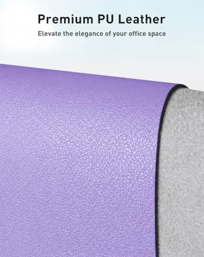 Image of Aothia Faux Leather Desk Mat Mouse Pad, 42 inch x 17 inch, Light Purple
