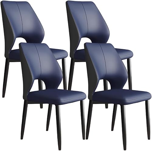Miniatura 12 de YVYKFZD Juego de sillas de comedor simples, sillas de cocina de piel sintética, silla de comedor sin brazos con patas de metal, silla tapizada para