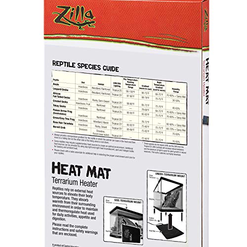 Zilla Terrarium Heat Mats Black Mini, 1-5 Gallon, 4 Watt #TOP2