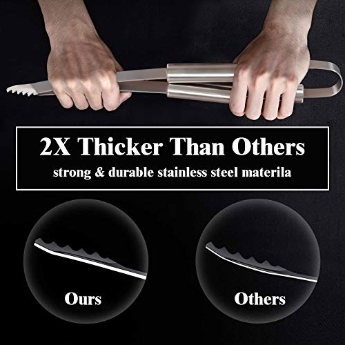 ROMANTICIST-27pcs-Heavy-Duty-BBQ-Tools-Gift-Set-for-Men-Dad-Extra-Thick-Stainless-Steel-Grill-Utensils-with-Meat-Claws-Grilling-Accessories-Kit-in-Portable-Carrying-Bag-for-Camping-Backyard-Silver