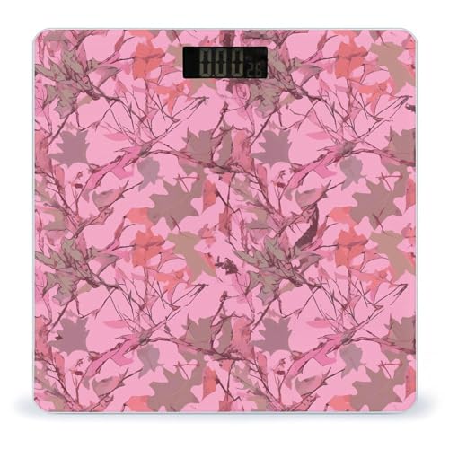 Báscula de baño digital inteligente estilo Pink Leaves Camo miniatura 1