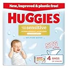 Huggies Extra Care Sensitive Toallitas para Bebé, 99% Agua Pura, 12 Packs de 48, Total 576 Toallitas