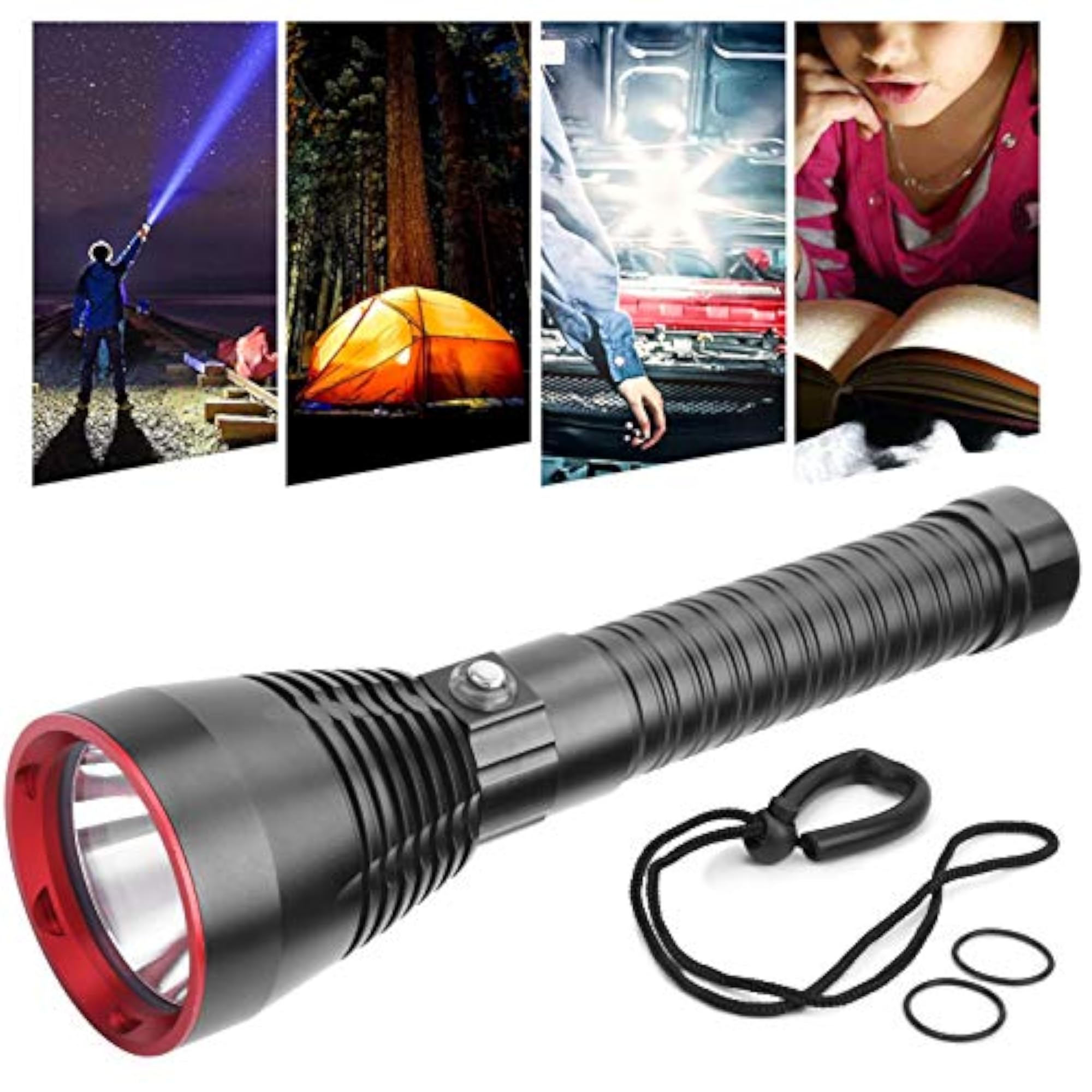 Lightweight IPX8 Waterproof Underwater Flashlight