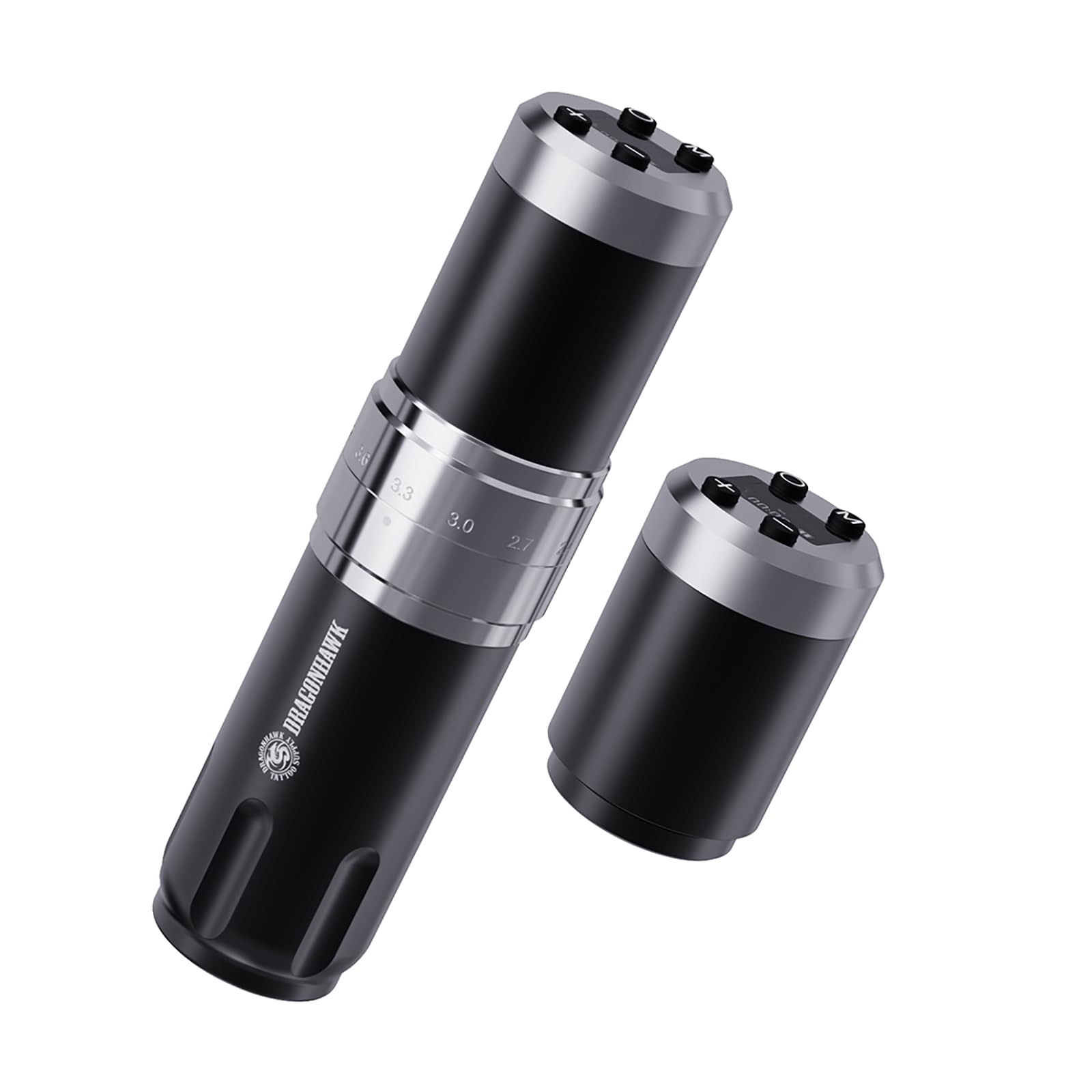 Dragonhawk Wireless Rotary Tattoo Pen Machine Tattoo Motor Gun with 2 pcs 1500mAh Batteries, Adjustable Stroke Length 2.4mm-4.2mm (7 Settings), for Tattoo Artists