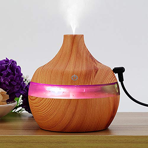 Andoer 300ml difusor de aroma USB umidificador de ar tipo água madeira mini óleo essencial mudo máqu
