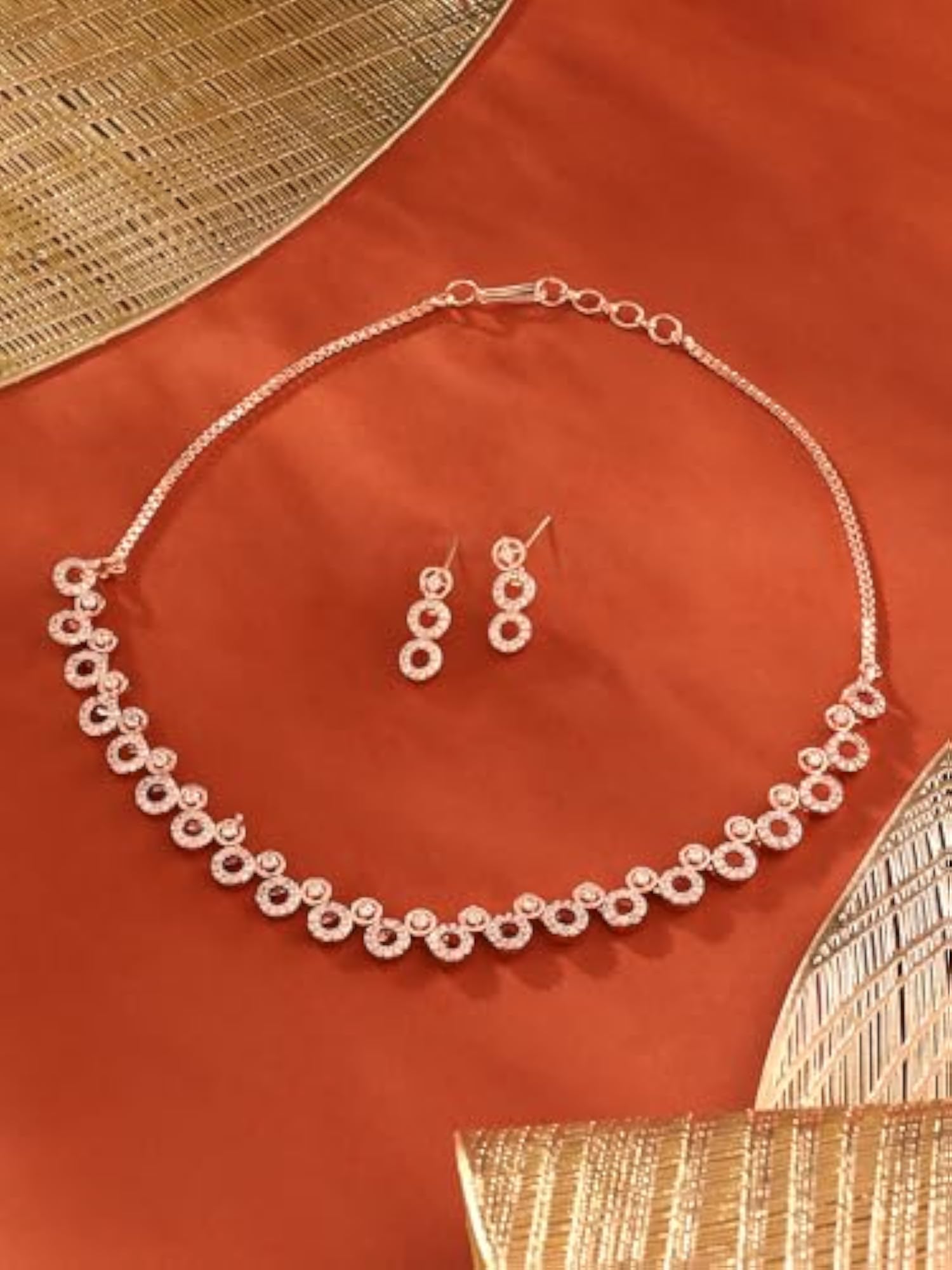 CZ Sparkling 3-Piece Brass Jewelry Set