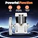 2HP Air Compressor Pump Head, 52.83gal/Min 0.8mpa, Dual-cylinder Aluminum Air Compressor Head, Piston-type Splash Lubrication Pump, Belt-driven with Muffler