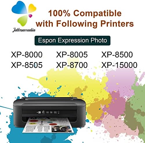JTM 378XL Ink Cartridges for Epson 378 378XL Ink Cartridges Multipack Work on Epson Expression Photo XP8600 XP8000 XP8005 XP-8500 XP8700 Printer XP8700 XP-8500 XP-8505 XP-8600 XP-8000 XP-8005 Inks