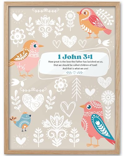 KensTro Natural OAK Wood Nursery Decor Framed Wall Art, 12x16