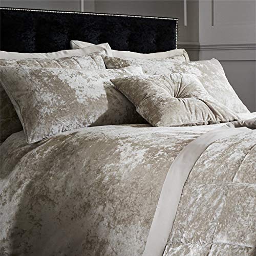 Catherine Lansfield - Couvre-lit en Velours froissé, Polyester, Naturel, lit Double, Polyester Catherine Lansfield - Couvre-lit en Velours froissé, Polyester, Naturel, lit Double, Polyester