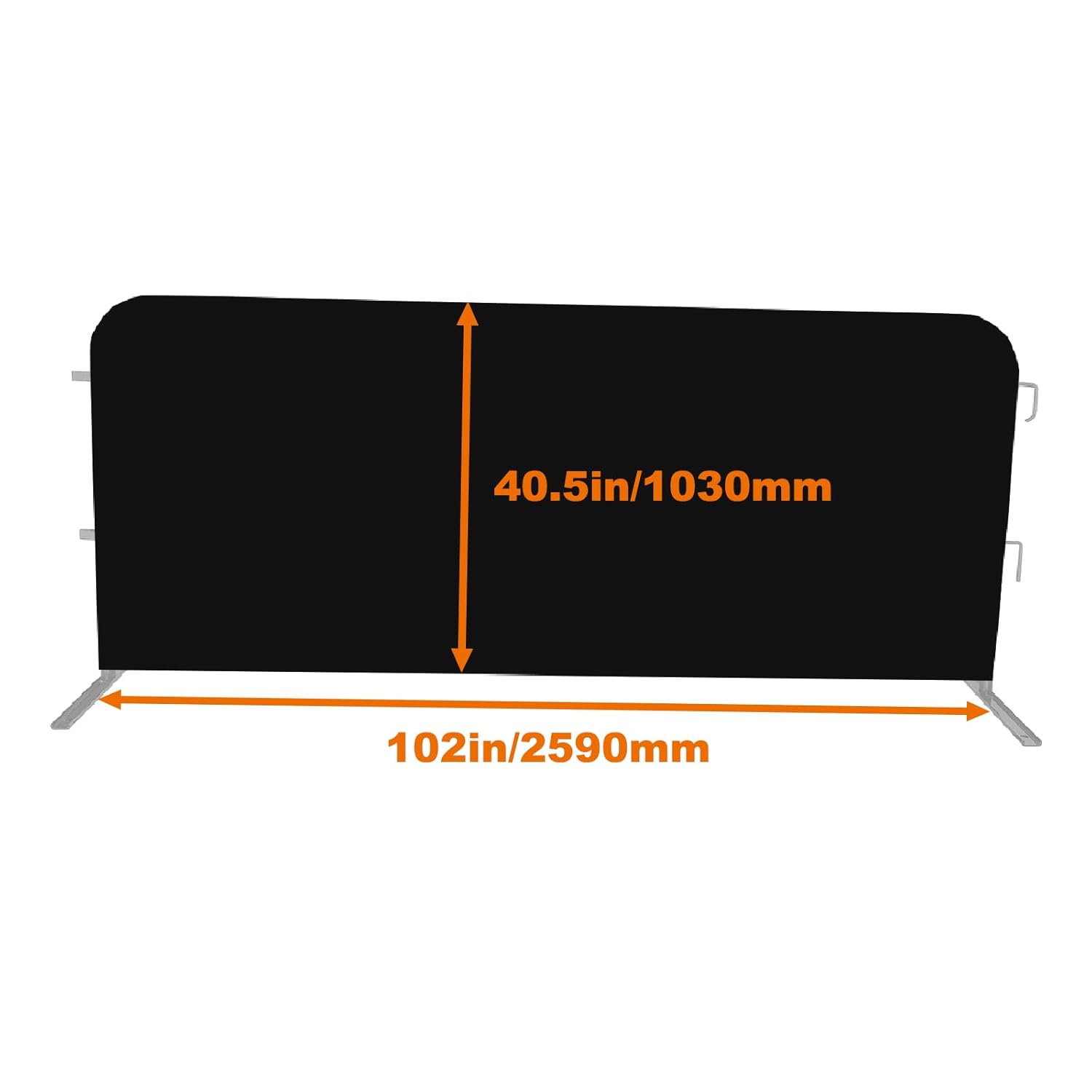 8.5 Ft Heavy Duty Portable Crowd Control Safety Barriers Barricade Jacket Cover for Event Setups Trade Shows Concerts Festivals Sporting Events