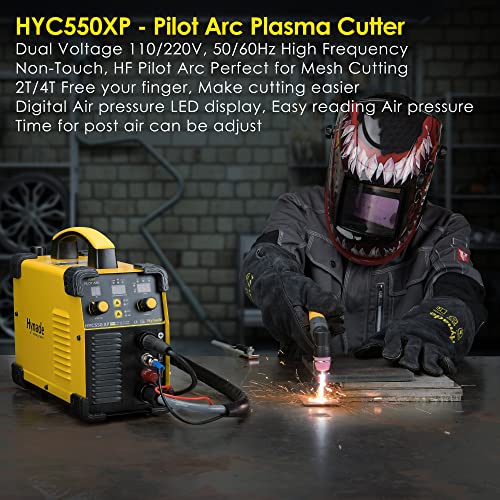 Hynade Plasma Cutter Hyc550Xp, Non Touch Pilot Arc Plasma Cutter,55A Dual Voltage 110V/220V Inverter Max Cut 16Mm Plasma Cutting Machine (Hyc550Xp 110/220V) #TOP1