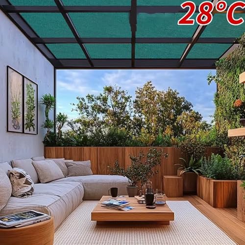 Malla de sombra para exteriores de 6x15 m, tela transpirable para pérgolas con protección UV 4