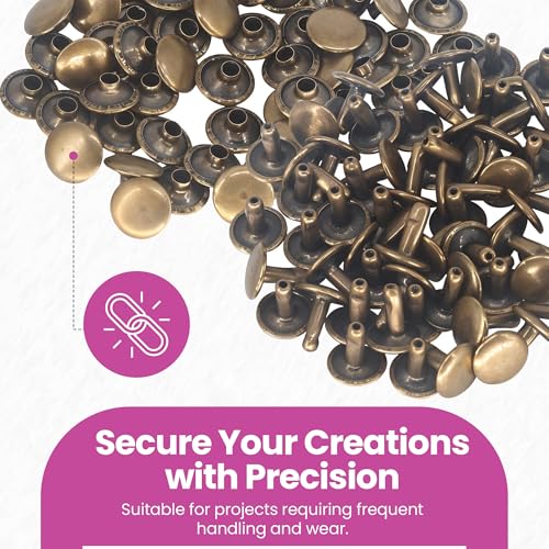 Rivets double capuchon pour maroquinerie avec presse manuelle sans effort - 4