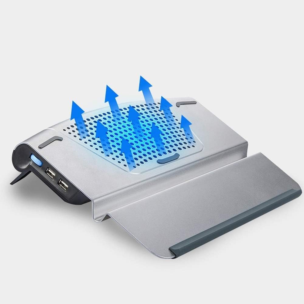 Laptop Radiator External Extraction，Laptop Stand, Portable Tilted Elevated Riser with Non-Slip Pads and Front Lip for & Notebook(D)