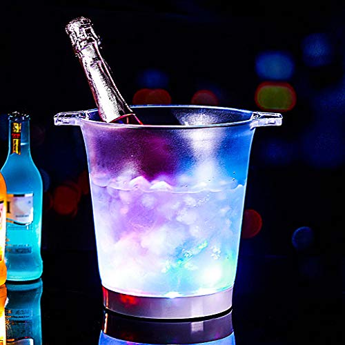 SkVLf Raffreddatore per Champagne a LED Impermeabile, Ciclo a Sette Colori, Ideale per Feste e Bar - 21,5X15,3X23 cm
