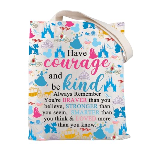 Bolso tote BNQL 'Ten valor y sé amable', inspirado en cuentos de hadas, ideal para fans de películas miniatura 1