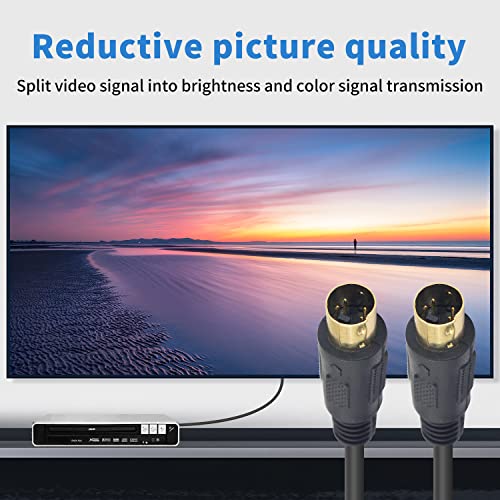 Maxhood S-Video Cable Male to Male Gold Plated Connector, 6ft Mini DIN 4 Pin Male to Male S-Video Cable for TV S-VHS, VCRs - Image 4