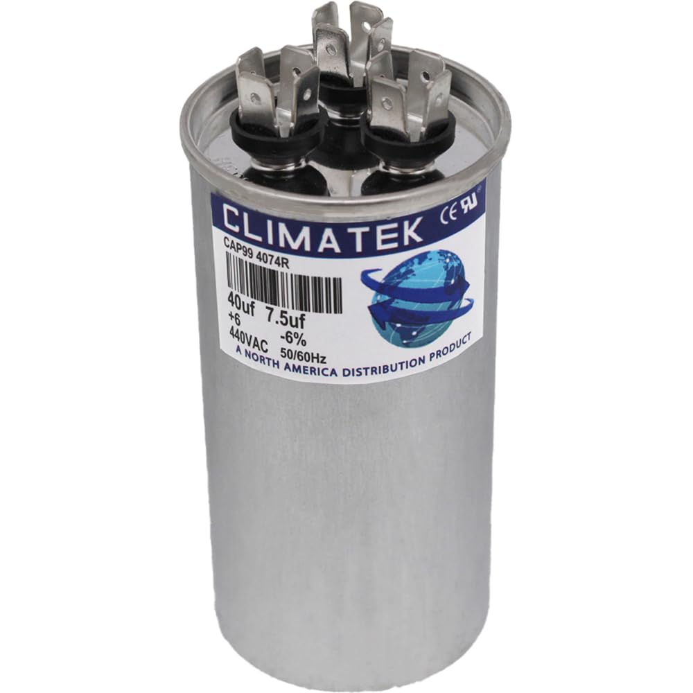 ClimaTek Round Capacitor - fits Rheem # 43-101665-61 | 40/7.5 uf MFD 370/440 Volt VAC