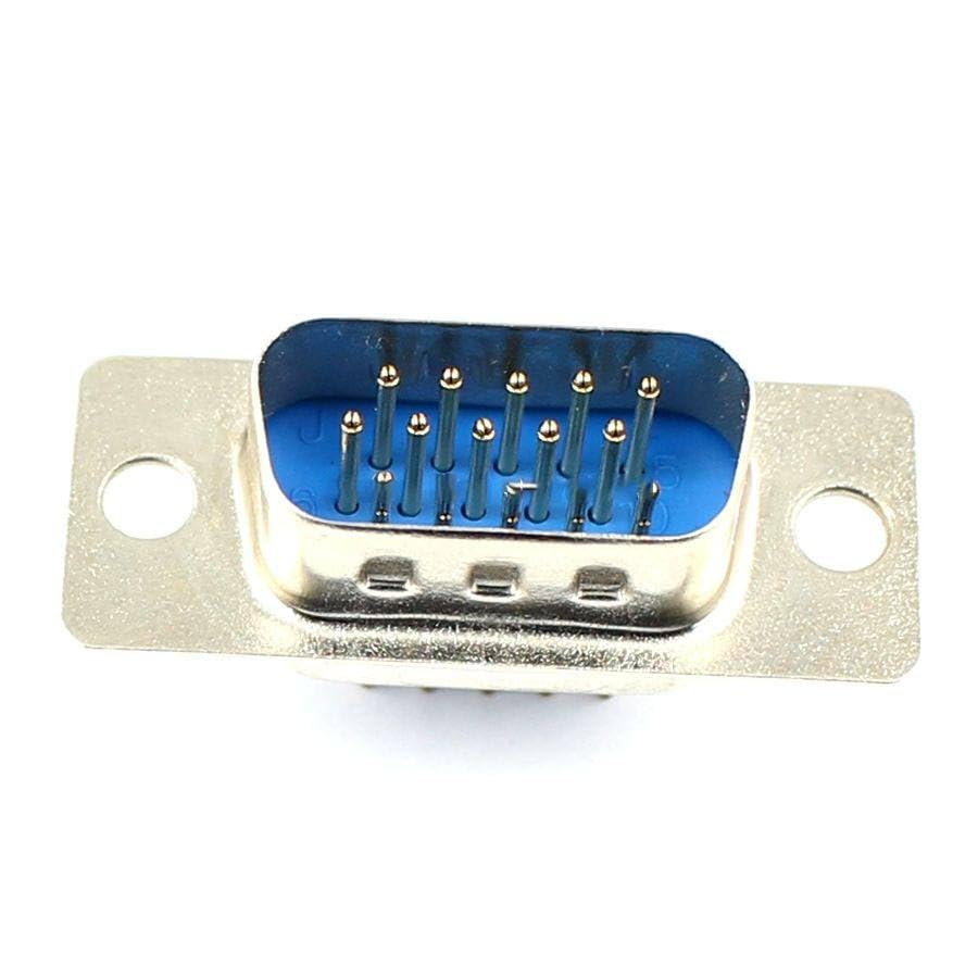 Generic 10 Pcs D-SUB DIP 15 Pin Male Straight Round Pin Adapter Connector Socket 3 Rows