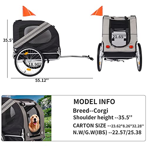 Amzoss 1637599509-65288956 Folding Dog Bike Trailer, Heavy Duty Pet Cart Bicycle Wagon Cargo Carrier Attachment thumb #7