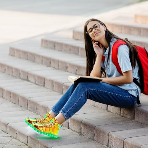Image of Light Up Shoes Men Women LED Shoes USB Charging Adult High Top LED Sneakers Glow in The Dark Footwear for Dancing Party Festivals Festivals