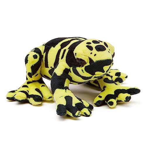 Zappi Co 100% Recycled Plush Poison Dart Frog Yellow/Black Toy (15cm Length) Stuffed Soft Cuddly Eco Friendly Animals Collection for Newborns