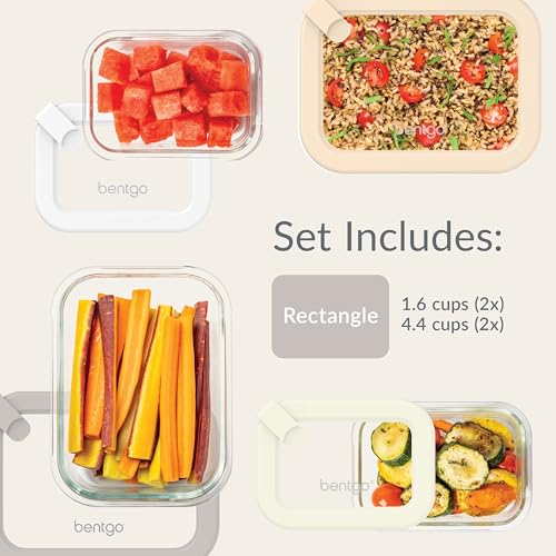 Image of Bentgo Signature Glass Food Storage Containers with Lids, 8 Piece Set