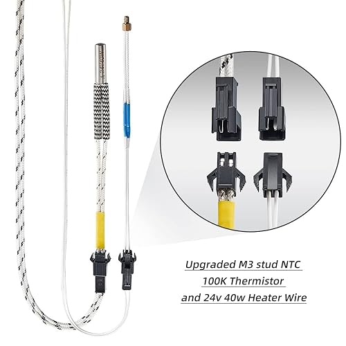 Vista 7 de 5Aplusreprap Ender 3 Hotend Upgrade: M3 Stud Thermistor,Fast Replaced, Compatible for Creality Ender 3 V2/Pro,CR-10 J-Head Hotend Replacement