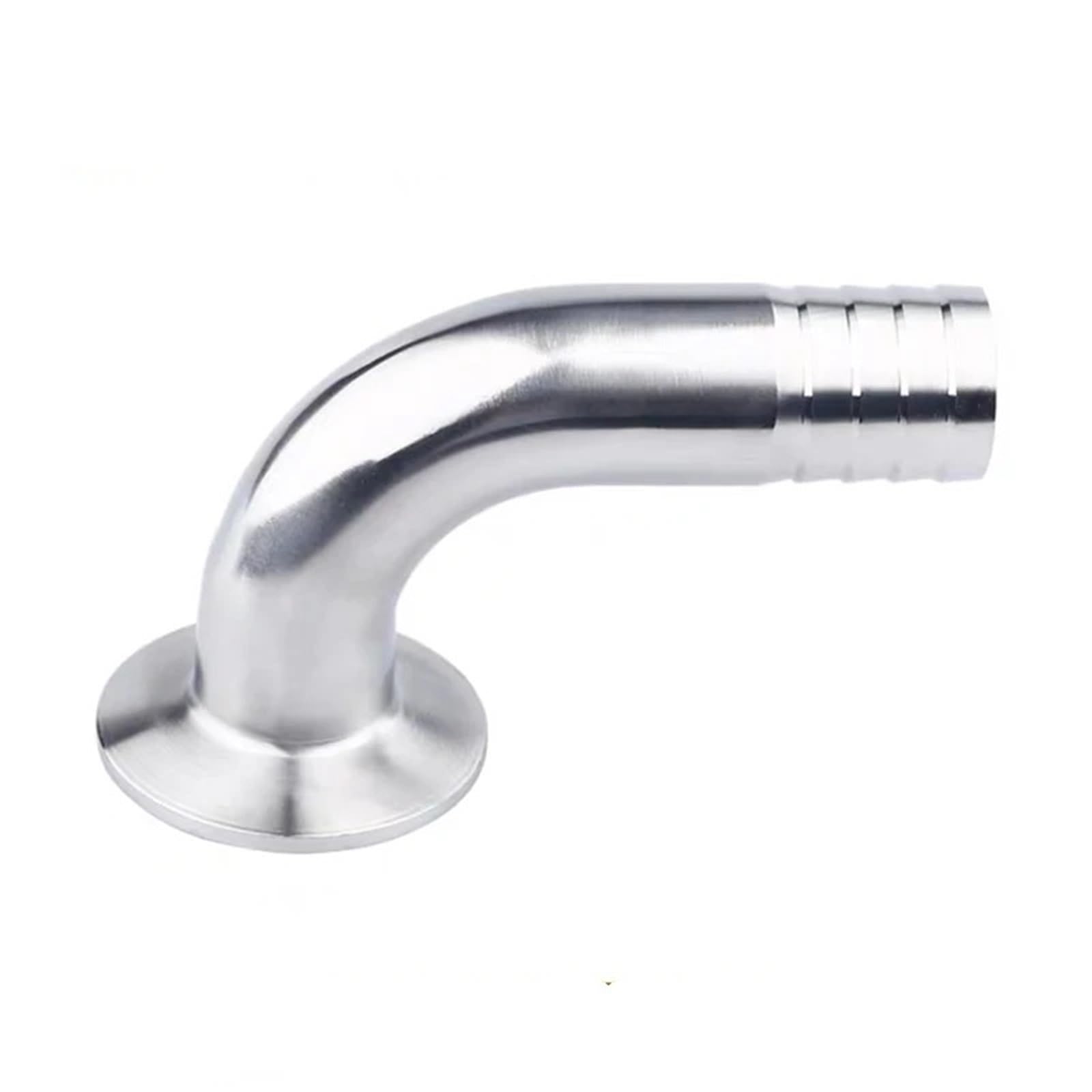 1PCS SS304 Sanitary 90° Elbow - 12.7-108mm Hose Barb & 1.5"-4" Tri Clamp (50.5-119mm Ferrule) for Brewing/Dairy(102mm x ferrule 119)