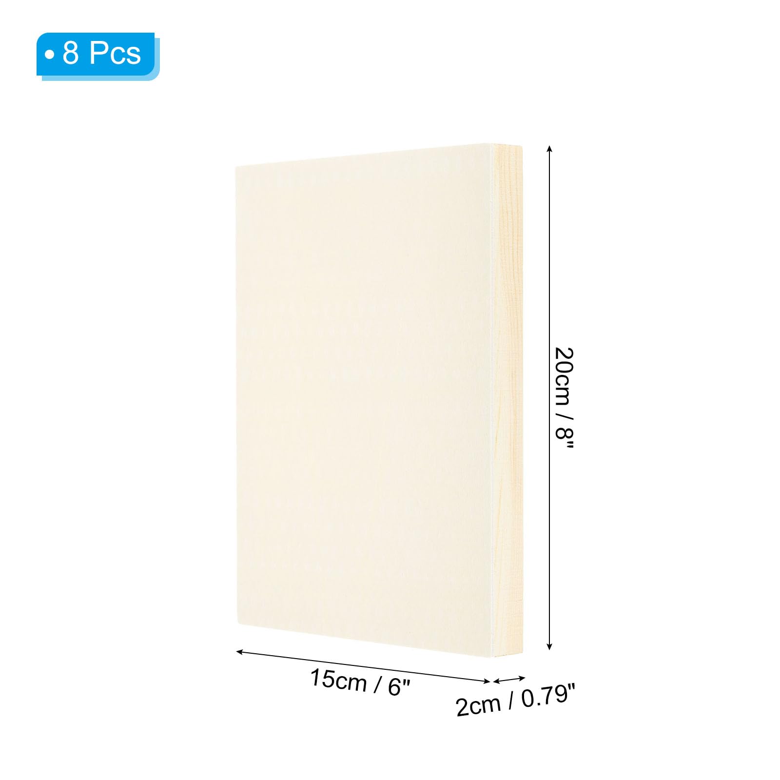 PATIKIL 6"x8" Wood Panels Board, 8 Pack Unfinished Square Art Wood Canvas Panel Painting Boards for DIY Craft Painting Use Wood Color - Image 2