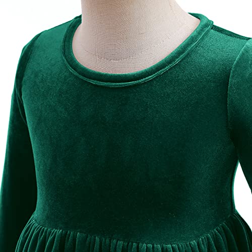 Toddler Baby Girls Velvet Tutu Dress Ruffle Long Sleeve Princess Pageant Christmas Party Wedding Dresses Fall Winter Clothes Kids Birthday Holiday Playwear Dresses Outfit Green Ruffle 5-6 Years #TOP2