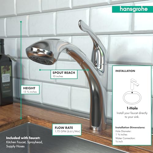 Hansgrohe Allegro E Ausziehbare Küchenarmatur, chrome, Single Hole – Ansicht 6