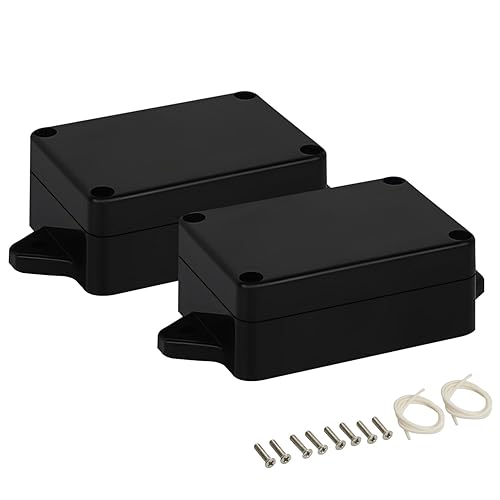 Miniatura 61 de Caja de conexiones impermeable a prueba de polvo IP65 ABS plástico universal para proyectos eléctricos, carcasa negra con oreja fija